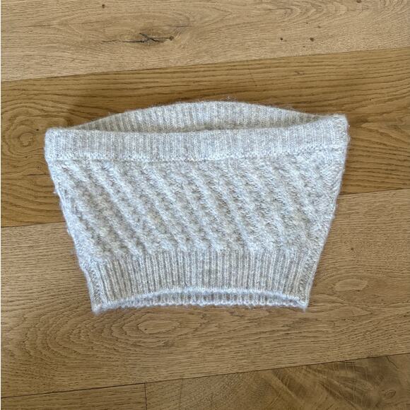 Tularosa - Sweater Knit Strapless Tube Top in Beige - Picture 3 of 3